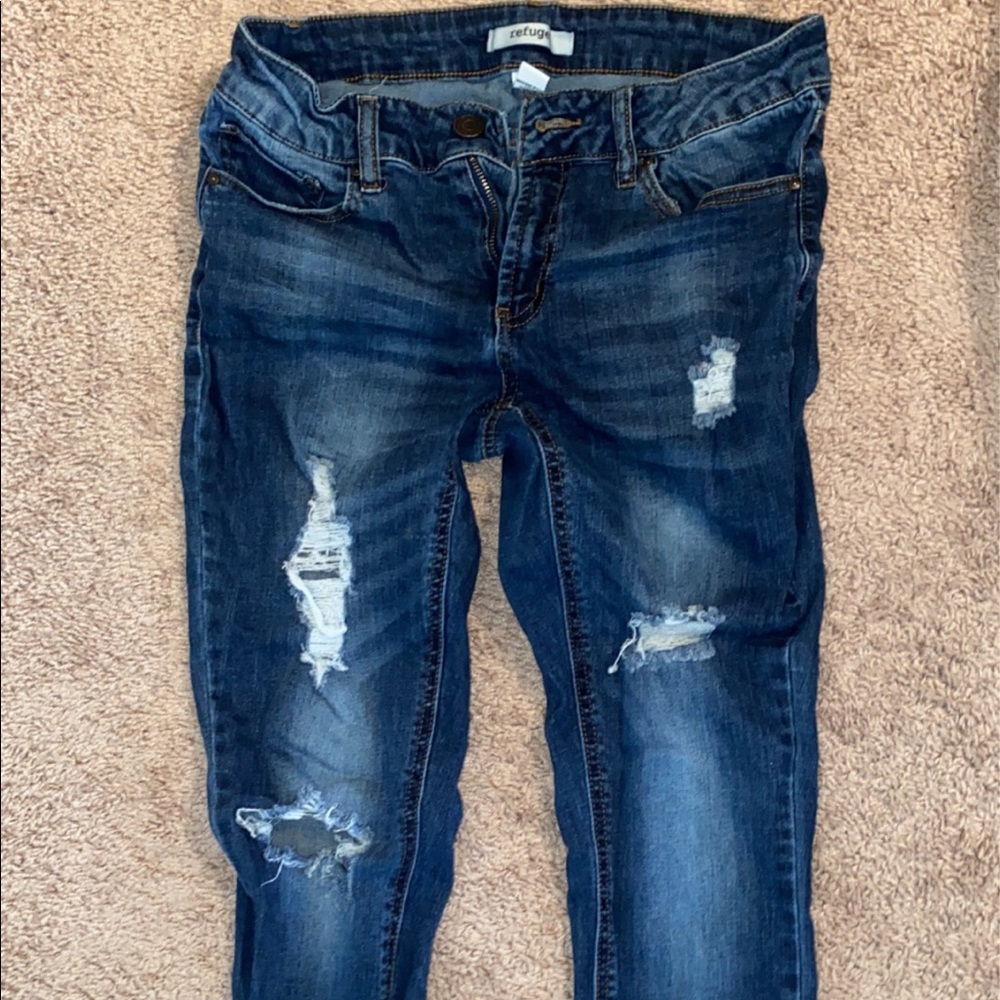Refuge distressed skinny jeans